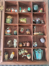 Gufi Da Collezione Due Bacheche 55pz Osso Cristallo Legno Osso