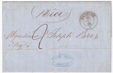 Sardegna 1856 Mentone, lettera per Nizza, lettera tassata per 20 cent