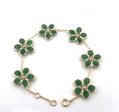 Bracciale smeraldo fiore - bracciale,