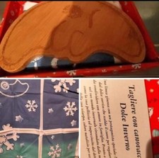 Thun tagliere legno luna con canovaccio dolce inverno nuovo con scatola