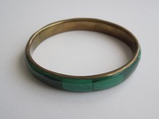 Bracelet malachite brass - bracelet,