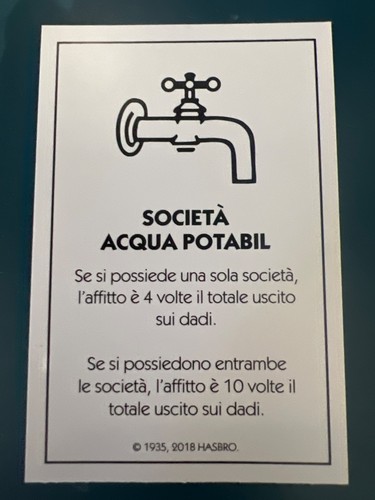 Monopoly carta rara - rara, errore