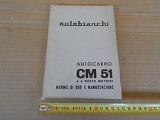 MANUALE USO MANUTENZIONE ORIGINALE AUTOCARRO AUTOBIANCHI CM 51 4X4 CAMION