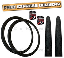 COPPIA Calvicoli 700x28c NERA Bici da Strada Vintage Tradizionali Slick PNEUMATICI & TUBI