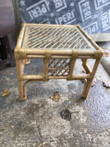 Bamboo glass coffee table - bamboo,