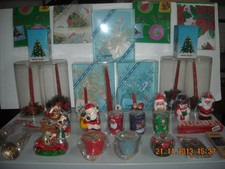 STOCK 600 CENTROTAVOLA PORTACANDELE CANDELE NATALE VINTAGE ASSORTITI