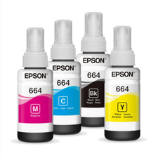 INCHIOSTRO FLACONE EPSON ECO TANK (T664) ORIGINALE COLORI VARI