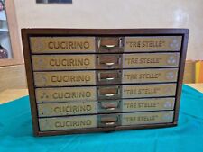 CASSETTA CUCITO CUCIRINO TRE STELLE VINTAGE CON SPAGNOLETTE