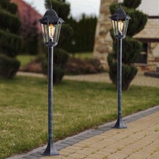 Lanterna Luce per Esterni Lampione Lampada Patio da Giardino Nero Verde 2er Set