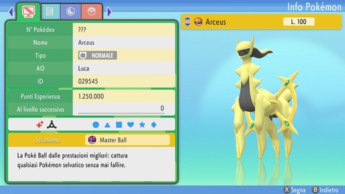 Arceus shiny 6iv - 6iv, +