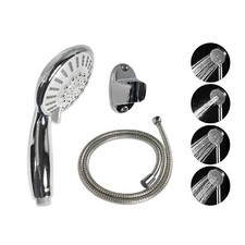 SOFFIONE CON TUBO FLESSIBILE 1,8MT DOCCETTA TELEFONO STAFFA MURO DA BAGNO 52056