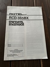Rotel HiFi RCD-965BX Owners