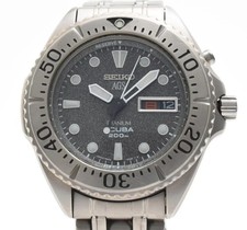 【Quasi Come Nuovo】Seiko Kinetic Scuba 5M43-0B70 41mm Quadrante Grigio Giorno/Data QZ Orologio Uomo