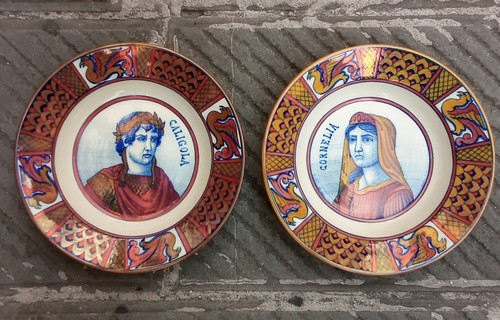 Coppia piatti ceramica lustro - coppia,