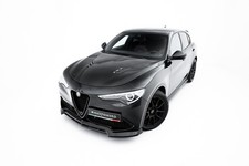 Spoiler coppa attacco anteriore V.3 adatto per Alfa Romeo Stelvio Mk1 nero hoc
