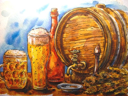 Pittura acquerello barile