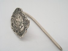 Segnalibro in Argento 925 con testa di LEONE - segnapagina libro - zodiaco -