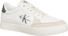 Scarpe Sneakers Uomo Calvin Klein Jeans in Pelle Bianca Originali 2025 - Taglia