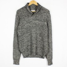 Maglione uomo J. LINDEBERG taglia S collo sciallato cotone lana grigio...