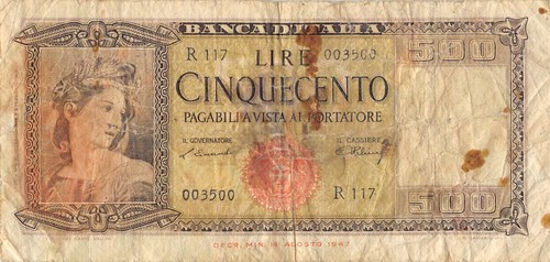 Italy 500 lire 10 2 - , 10.2.1948