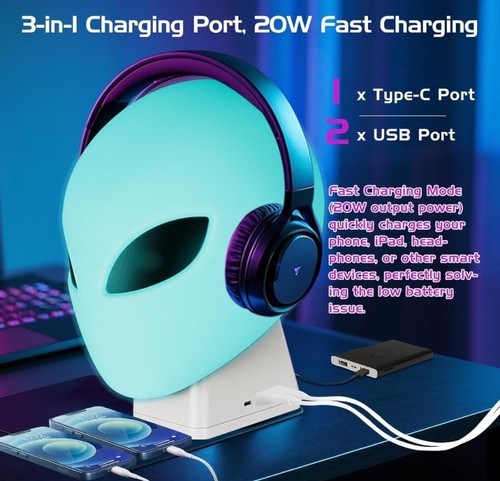Supporto per cuffie rgb con - supporto, 2
