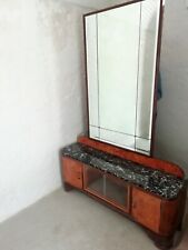Toilette / pettiniera antiquariato del 1948 in radica di noce, con base in marmo