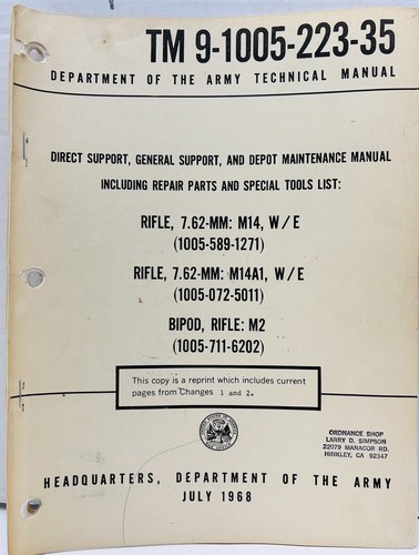 Army rifle cal 62 - us, mm