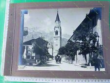GF 86) CORTINA BELLUNO VENETO 1920? VIA CENTRALE CAMPANILE CARROZZA 27X19
