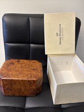 Autentica rara cassa orologio Girard-Perregaux legno marrone scatola esterna, Laureato