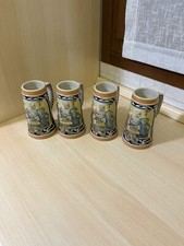 SET DI 4 BOCCALI PER BIRRA  IN CERAMICA 0,4 Litri Da Collezione