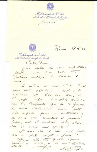 1952 lettera roberto lucifredi - 1952,