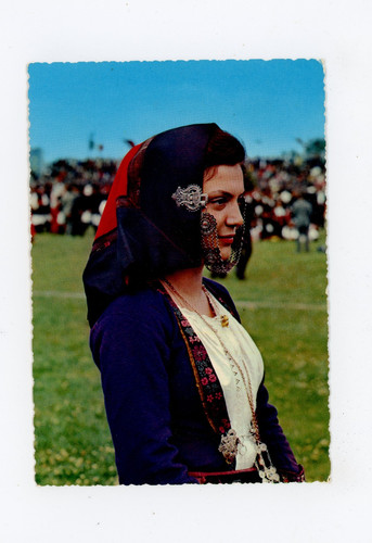 Cartolina costumi sardi - -,