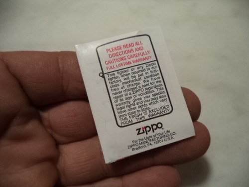 Zippo garanzia warranty per - zippo,