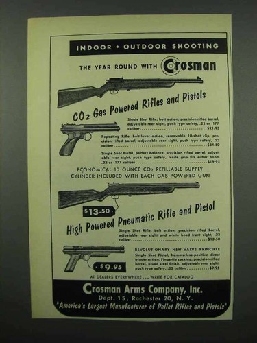 Pubblicità crosman 1953 gas - 1953,