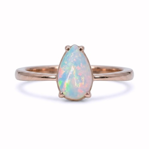 Anello solitario cuore opale
