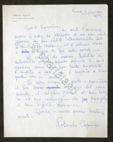 Lettera con autografo - , dello