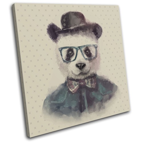 Hipster watercolour panda - watercolour,