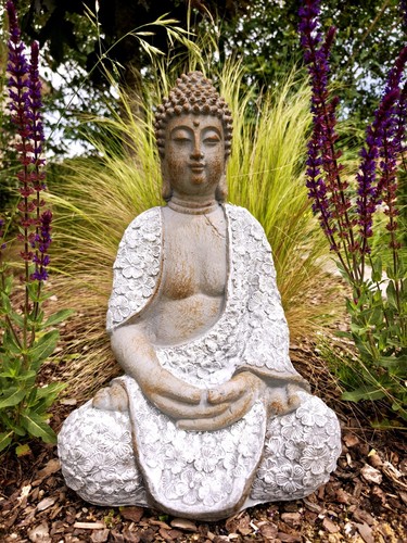 Stupendo buddha seduto grigio - seduto,