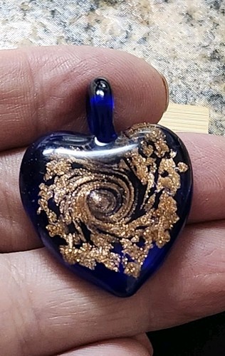 Ciondolo cuore vetro murano - di,