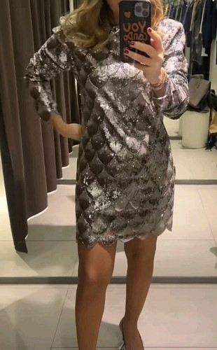 Mini abito zara argento - argento, con