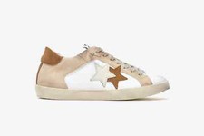 SCARPA 2STAR sneakers uomo 2SU4060 PELLE BIANCA LOW100 WHITE BEIGE 145€ Leather