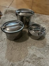 TRIS BARATTOLI ERMETICI IN ACCIAIO COME NUOVI PORTA VIVANDE ANNI 90 CS 24