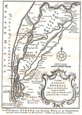 SENEGAL SANAGA "Loop der Riviere Sanaga van derzelver" 1760 J. van der Schley