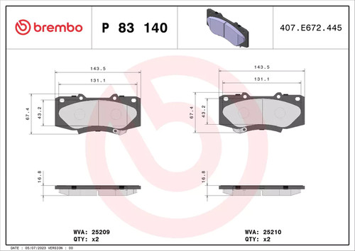 Kit pastiglie freno - , anteriore