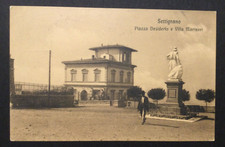 antica cartolina Settignano Piazza Desiderio e Villa Marinari. Viaggiata 1910