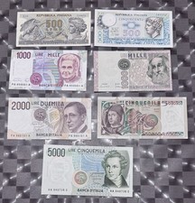 Lotto di 7 Banconote Lire