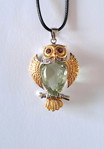 Pendentif hibou améthyste
