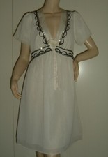 VESTITO ABITO BIANCO FIOCCATO