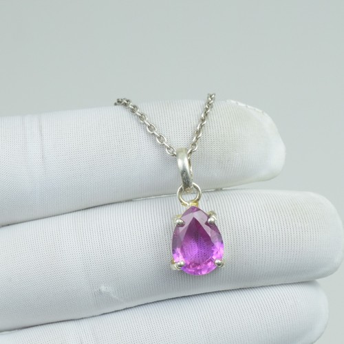 Collana zaffiro rosa taglio