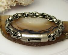 Bracciale Uomo Acciaio Inox Braccialetto Used Look Uomo 20 - 23 cm Argento Vintage